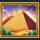 gems of egypt pyramid with gold peaks symbol icon