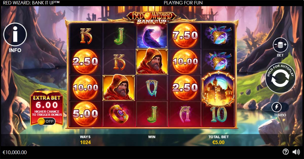 Magic-themed slot game Red Wizard Bank It Up