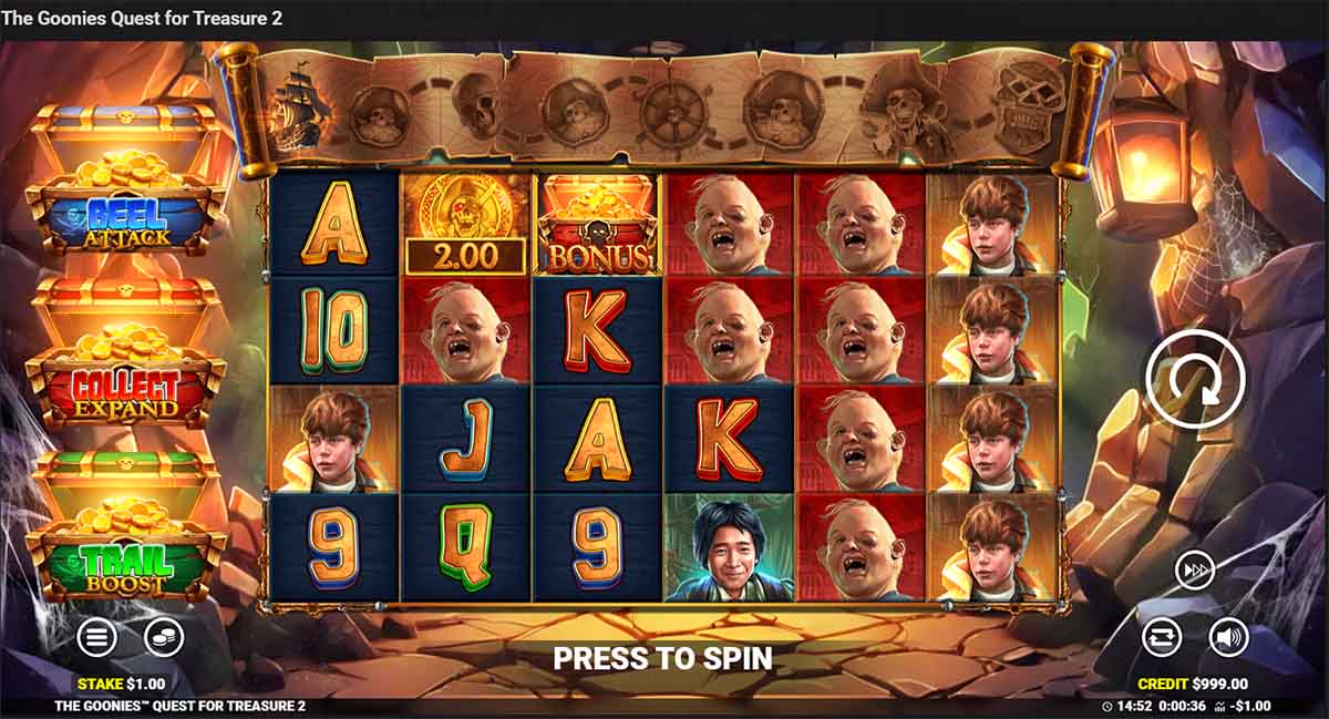The Goonies Quest for Treasure 2 slot base game