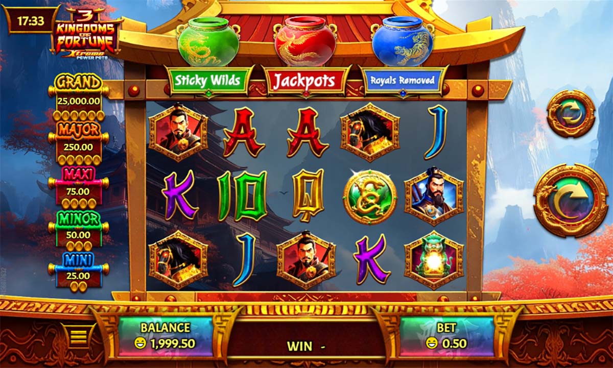 3 Kingdoms of Fortune Xtreme Power Pots