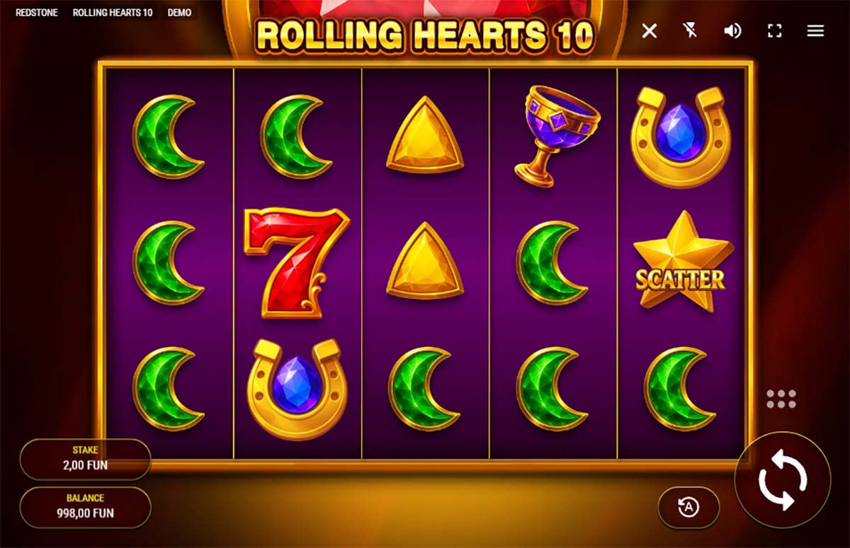 Rolling Hearts 10 Valentine theme