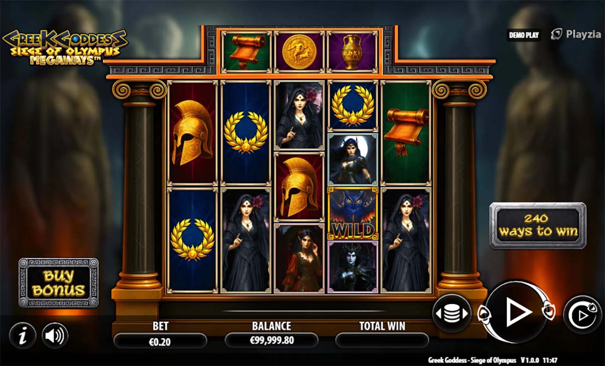 Greek Goddess Siege of Olympus Megaways gameplay