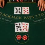 Blackjack table with player and dealer both showing 17 — what is a push in blackjack